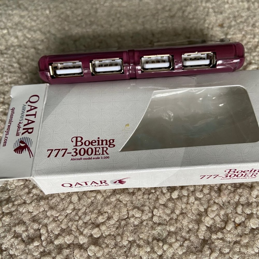 - Exclusive from Qatar airways rare 4 ports USB  hub stick new in original box